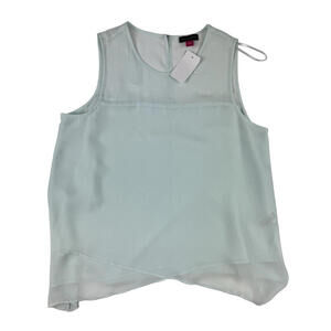 Vince Camuto Layered Assymetric Chiffon Sleeveless Blouse Blue Size S